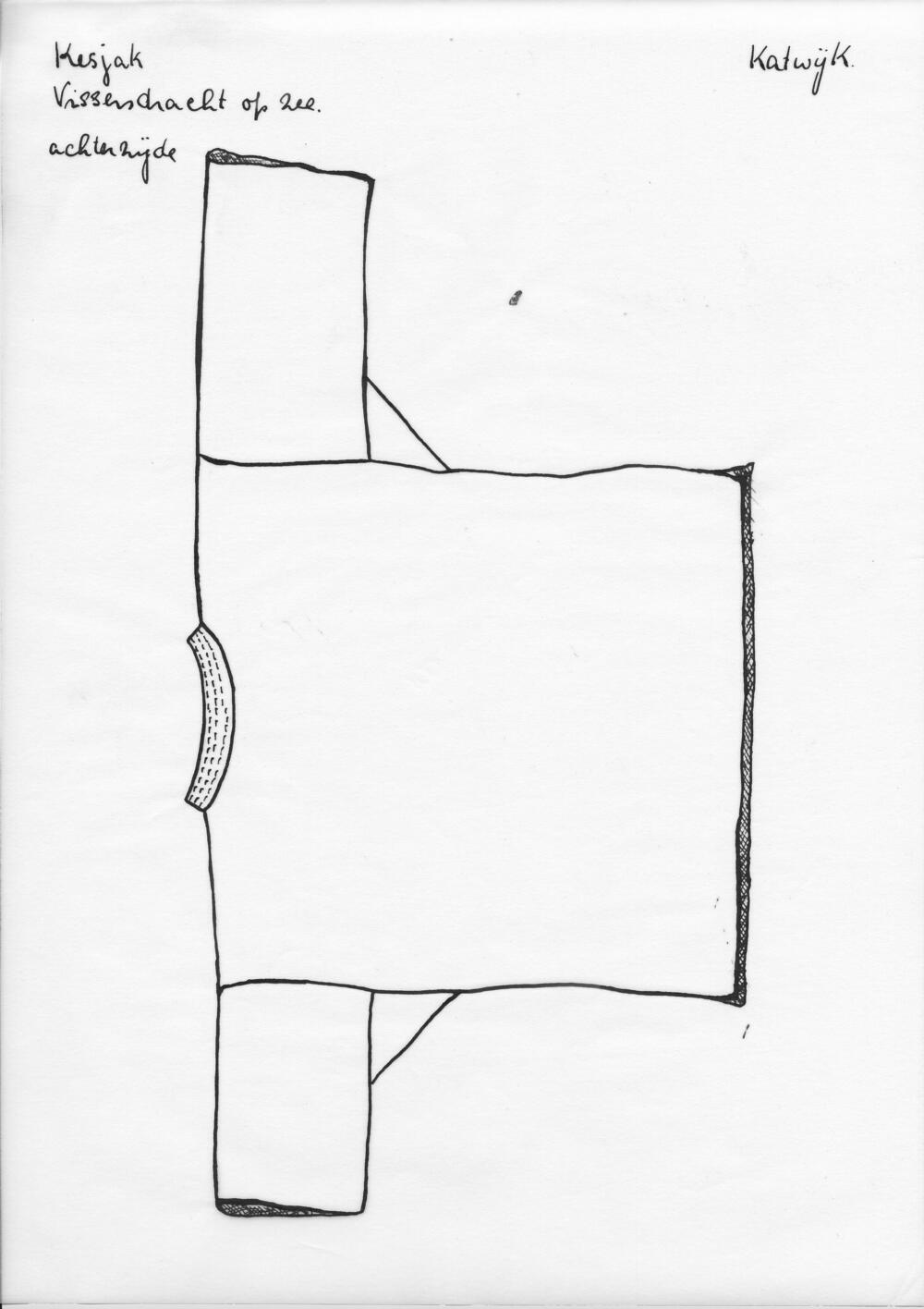 Tekening van een kesjak, Katwijk