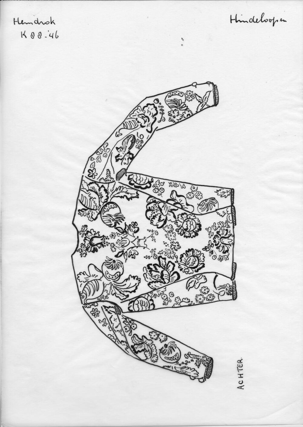 Tekening van hemdrok, Hindeloopen