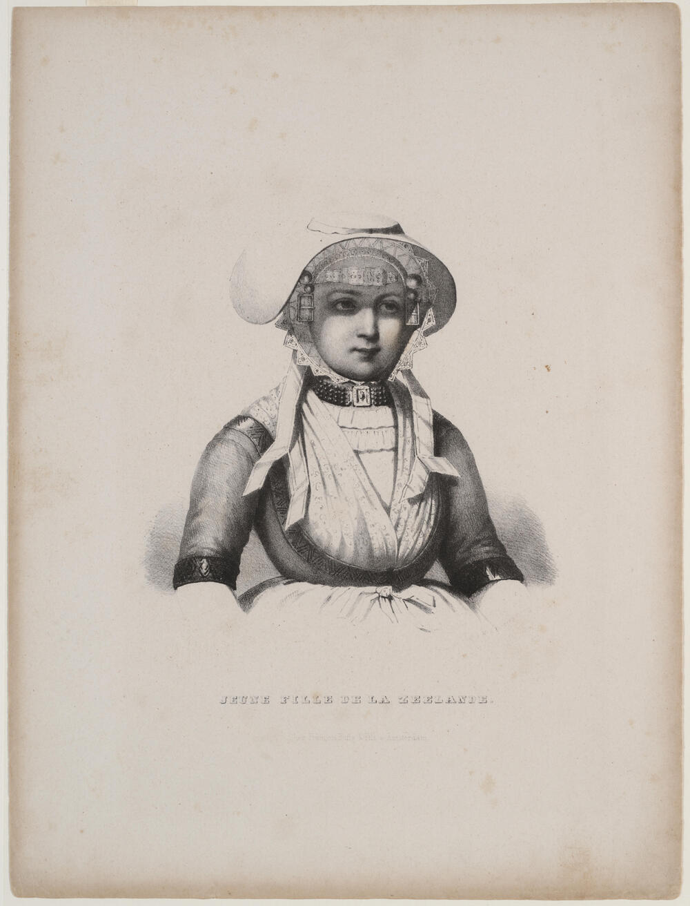 Jonge vrouw in Zuid-Bevelandse dracht, circa 1855