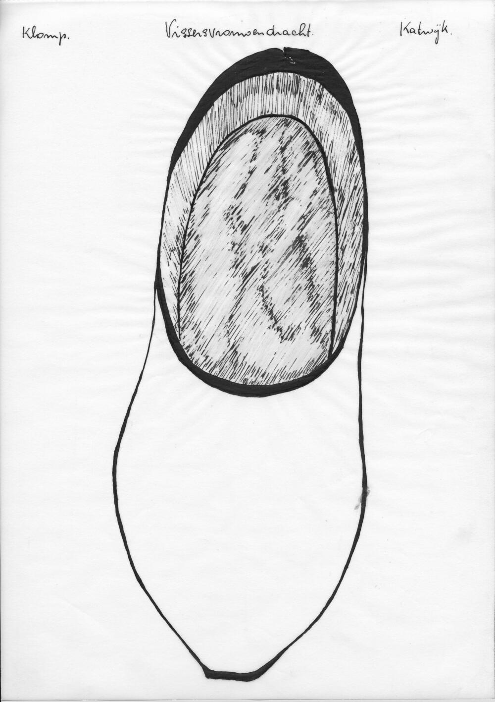 Tekening van een klomp, Katwijk
