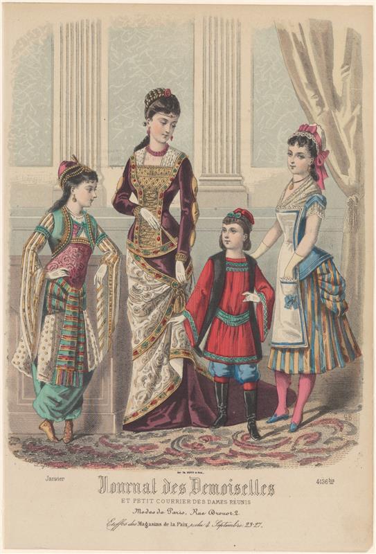 Modeprent uit Le Journal des Dames et des demoiselles