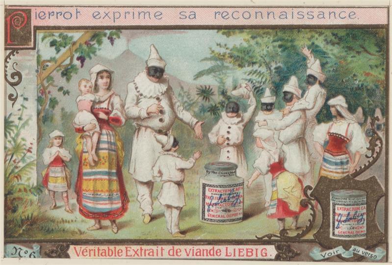 Drie reclameplaatjes in passe-partout