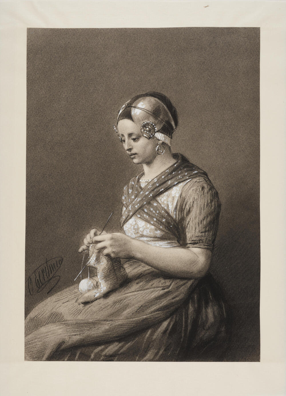 Vrouw in daagse Drentse dracht, 1875–1926