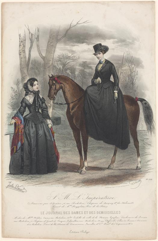 Kostuumprent uit Le journal des dames et des demoiselles