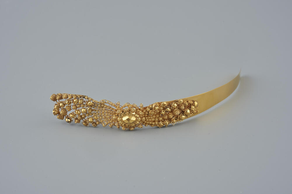 Gouden voorhoofdsnaald, West-Friesland, 1875