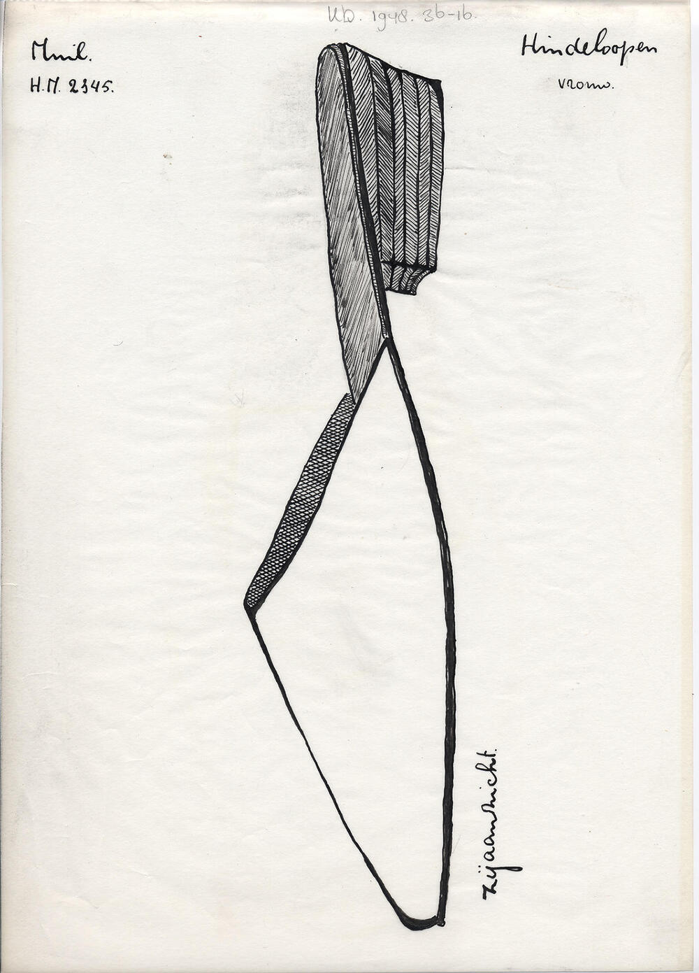 Tekening van zijaanzicht muil, Hindeloopen