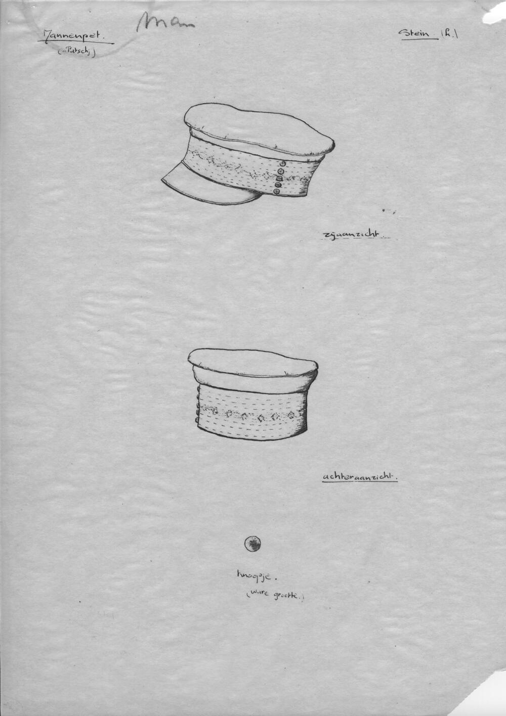 Tekening van een mannenpet, Stein