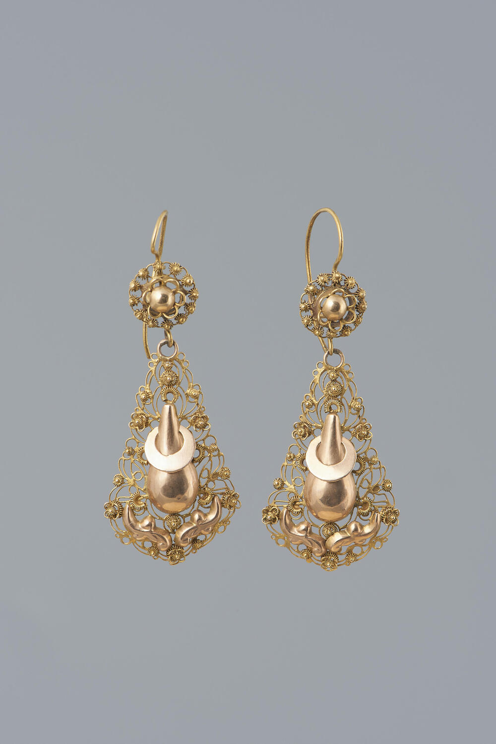 Paar gouden oorhangers, Utrecht, 1853–1906