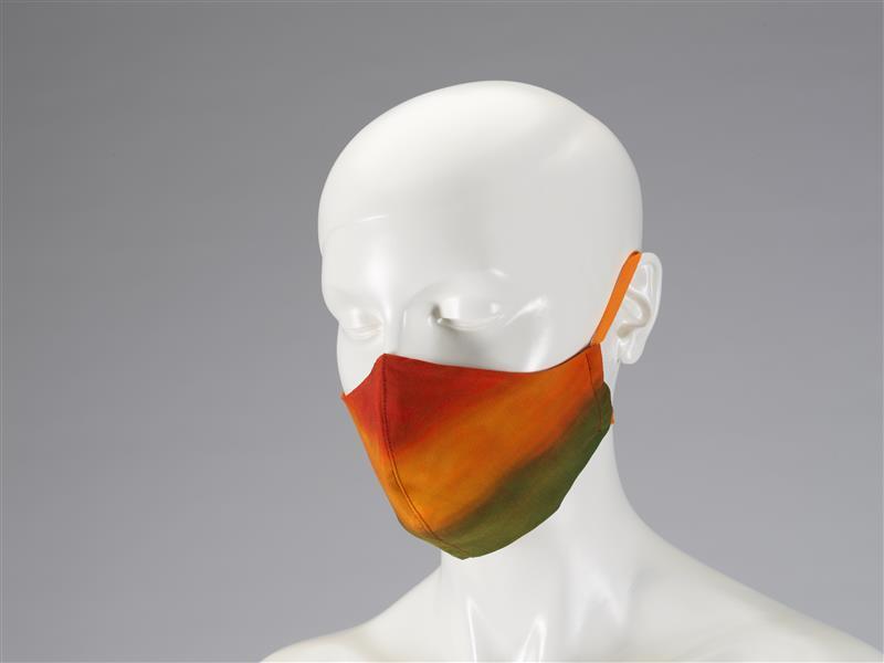 Green Desert & Orange Face Mask