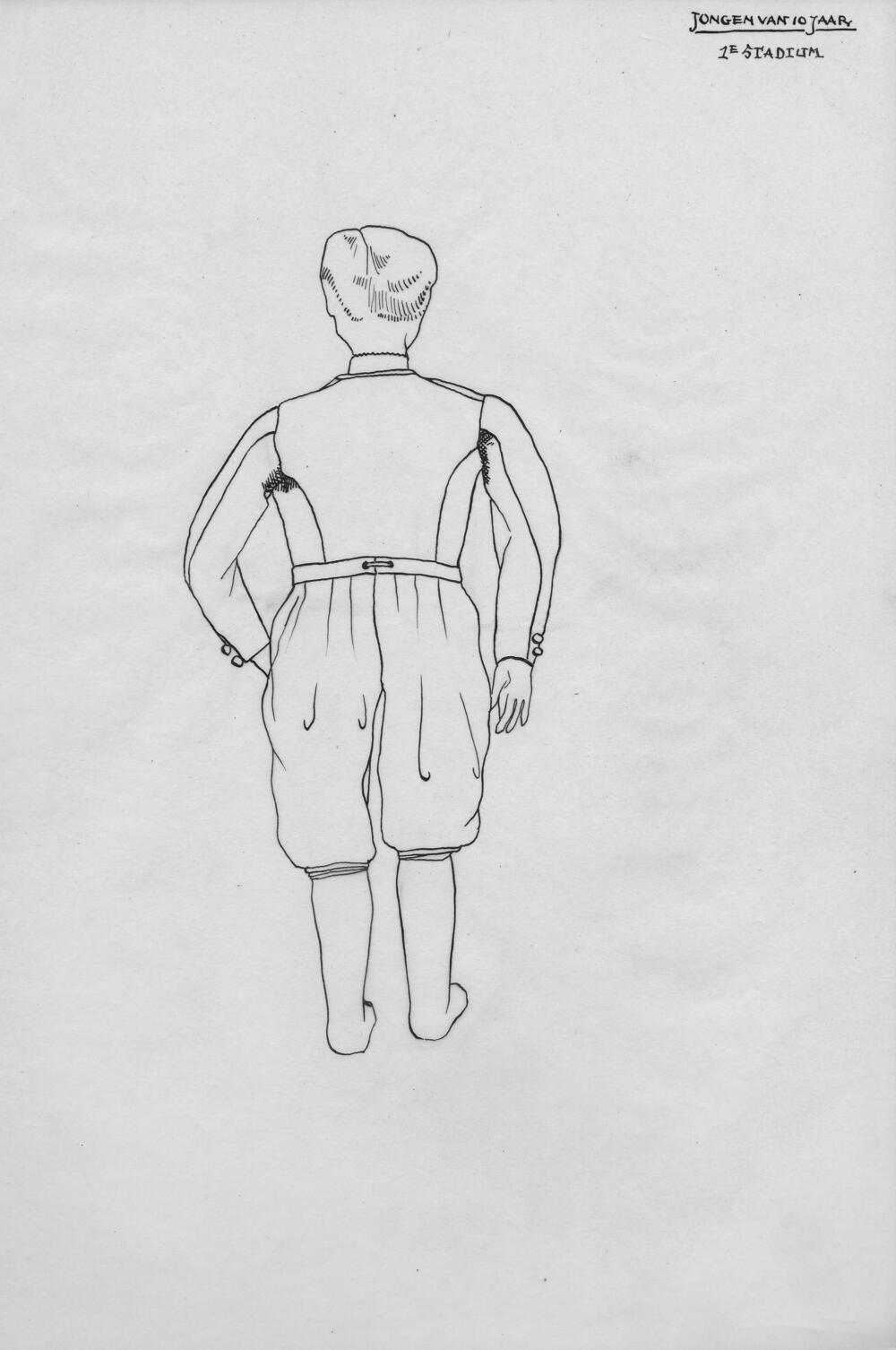 Tekening van een jongen van 10 jaar, Hindeloopen