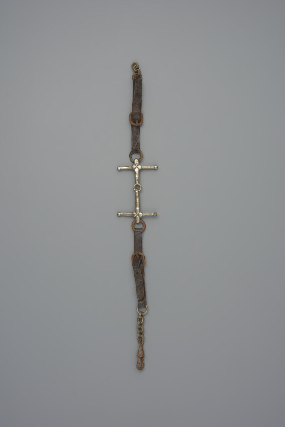 Horlogeketting van leer met paardenbit, 1880–1900