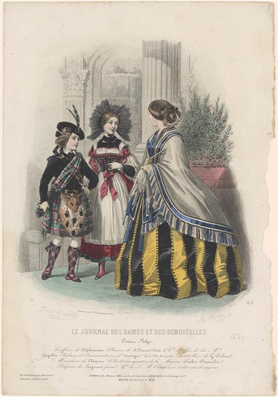Kostuumprent uit Le journal des dames et des demoiselles