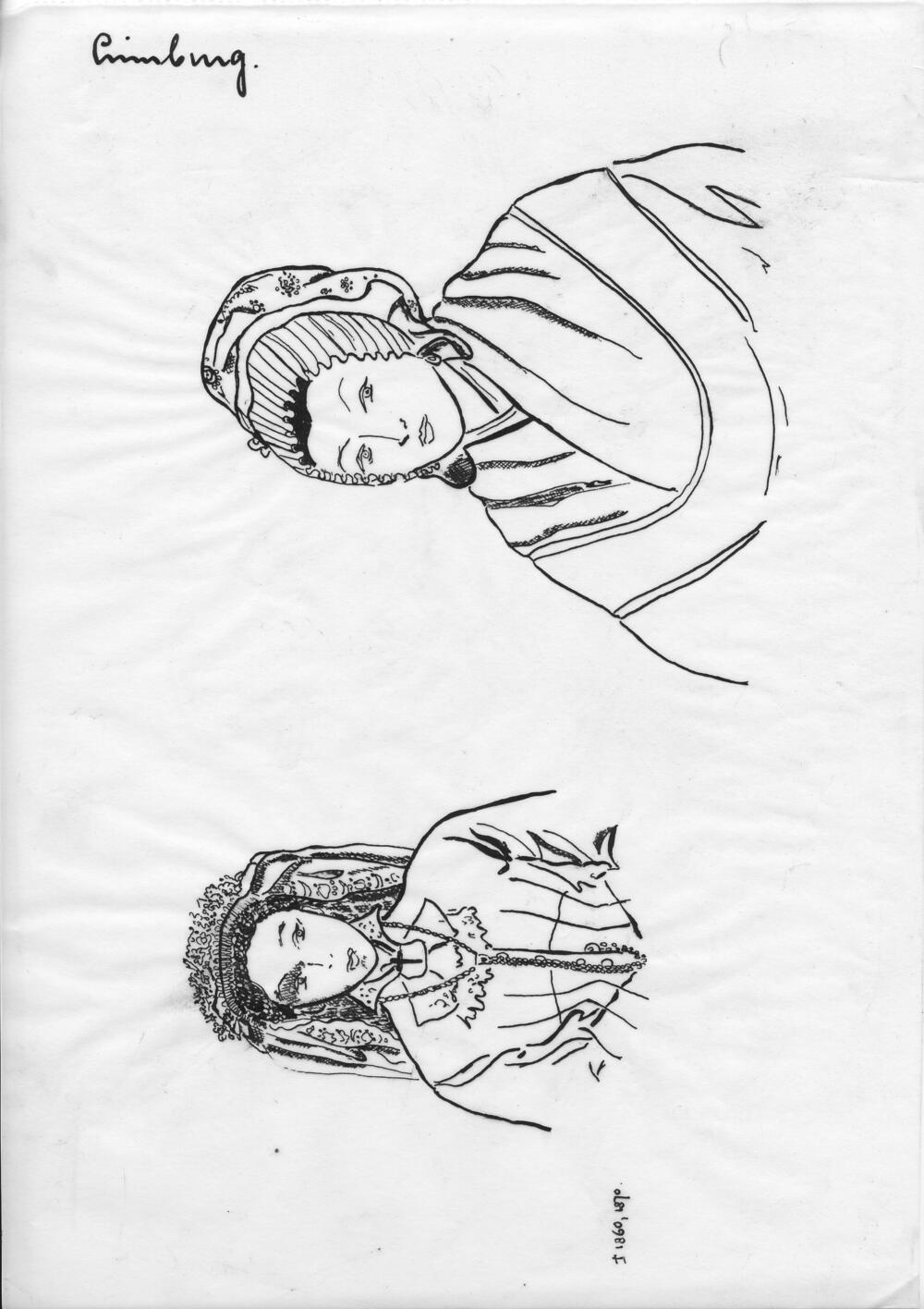 Tekening van twee vrouwen, Limburg