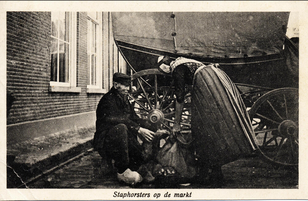 Staphorsters op de markt