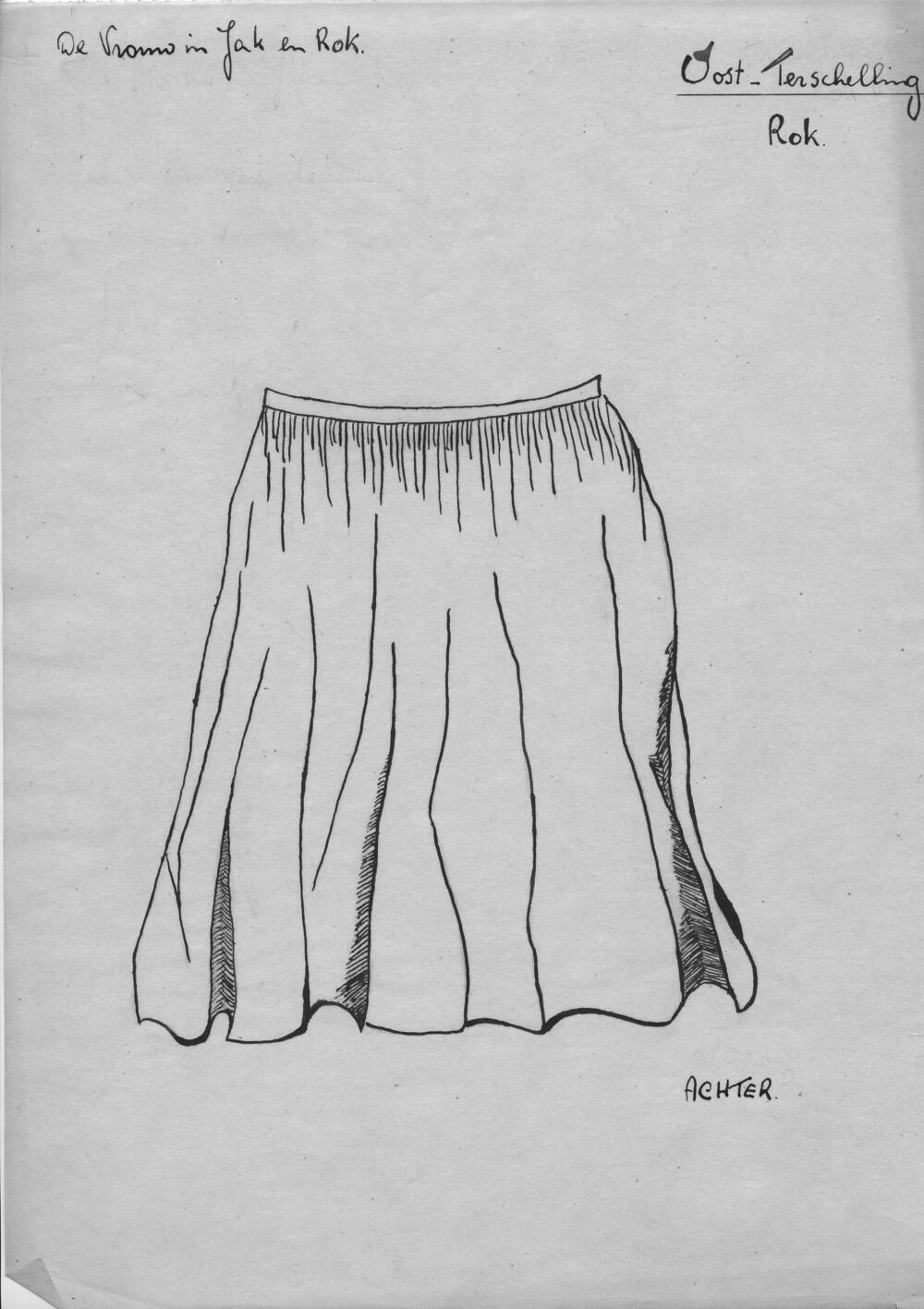 Tekening van een rok, Oost-Terschelling