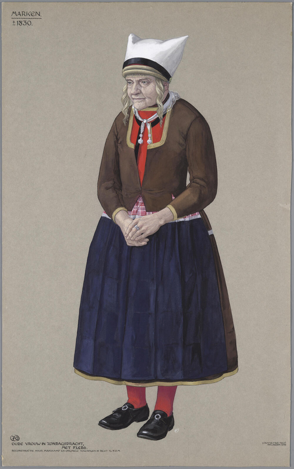 Vrouw in zondagse dracht, Marken circa 1830