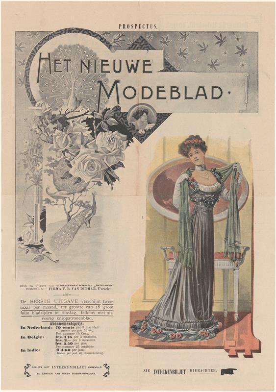 Twee prospectussen van Het Nieuwe Modeblad