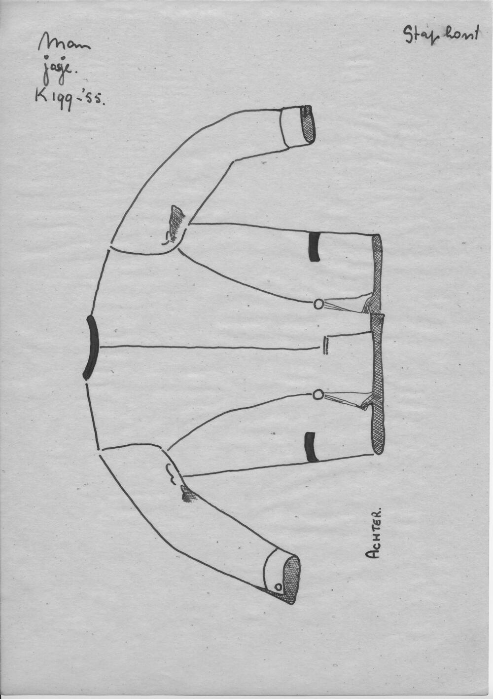 Tekening van een jasje, Staphorst