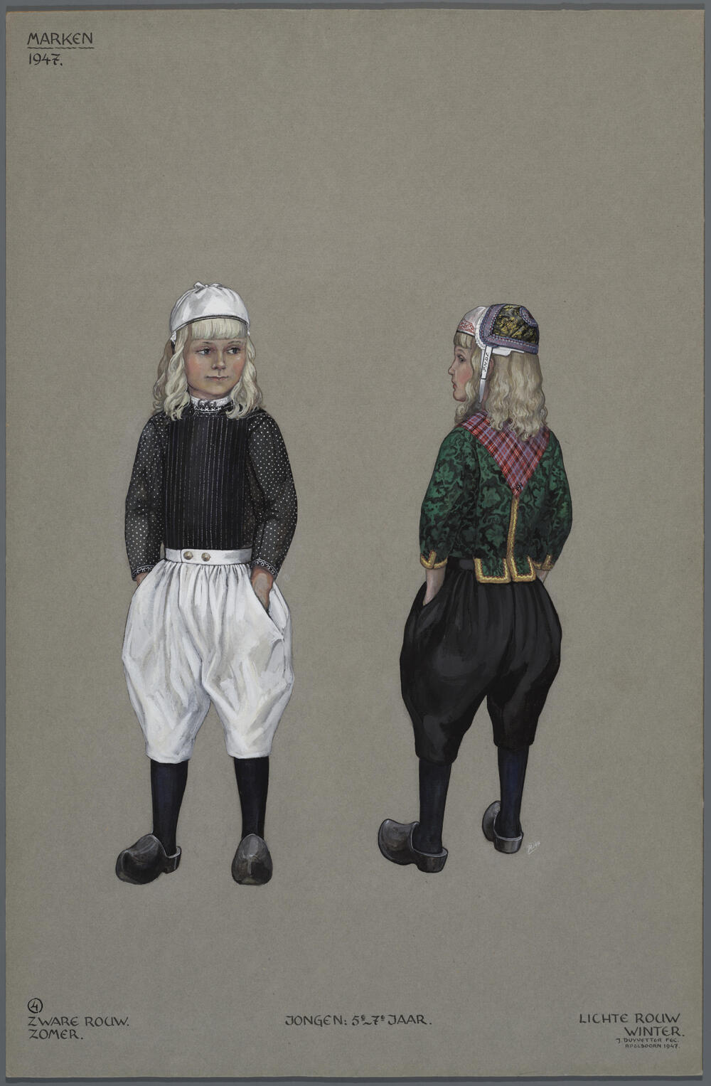 Jongens in dracht, Marken 1947