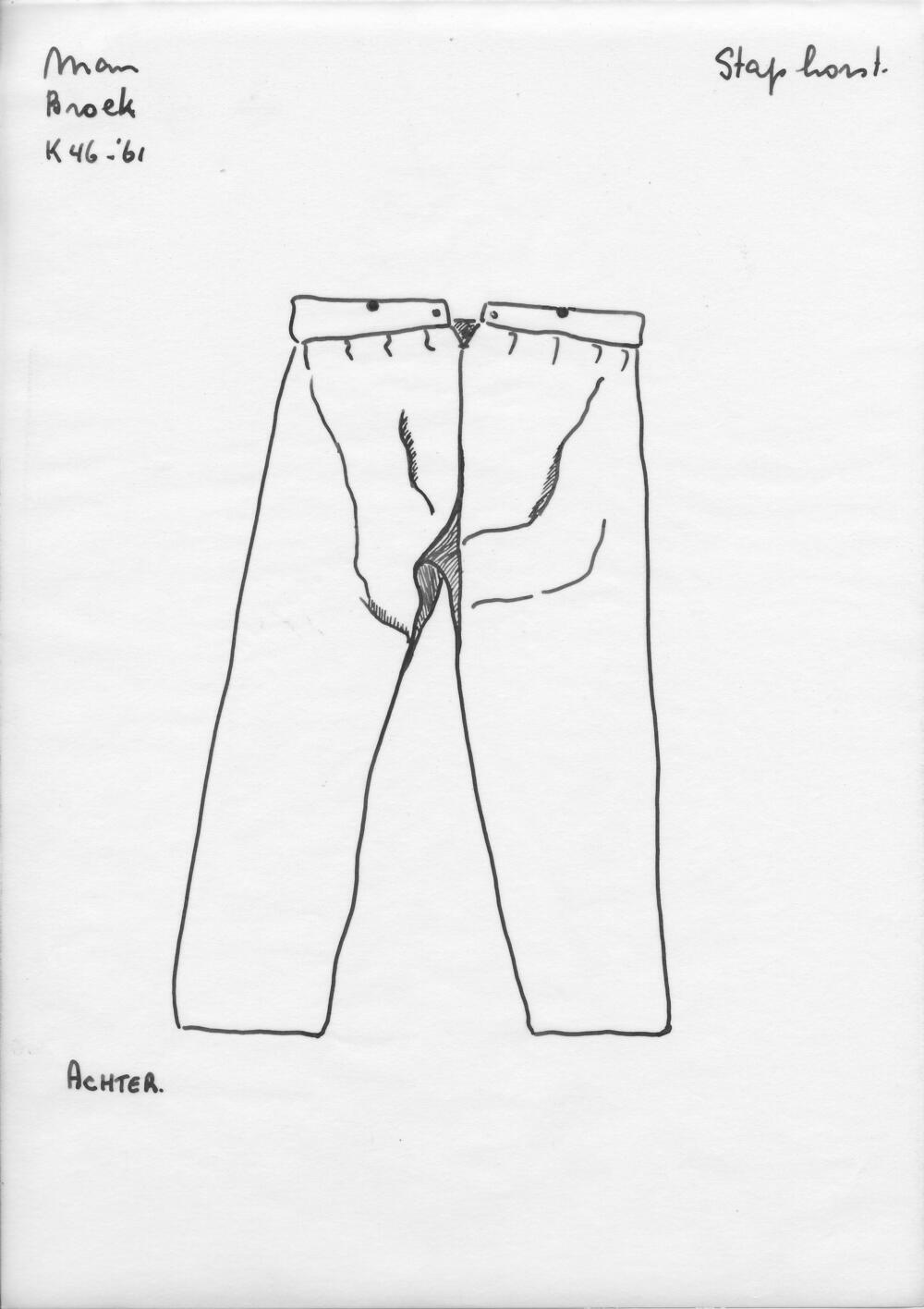 Tekening van een broek, Staphorst