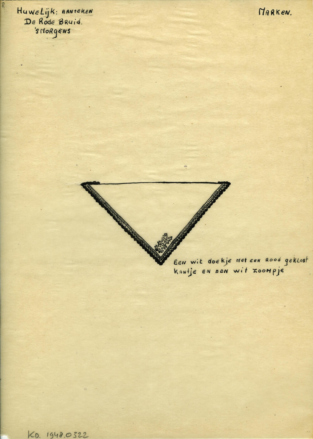 Tekening van een doekje, Marken