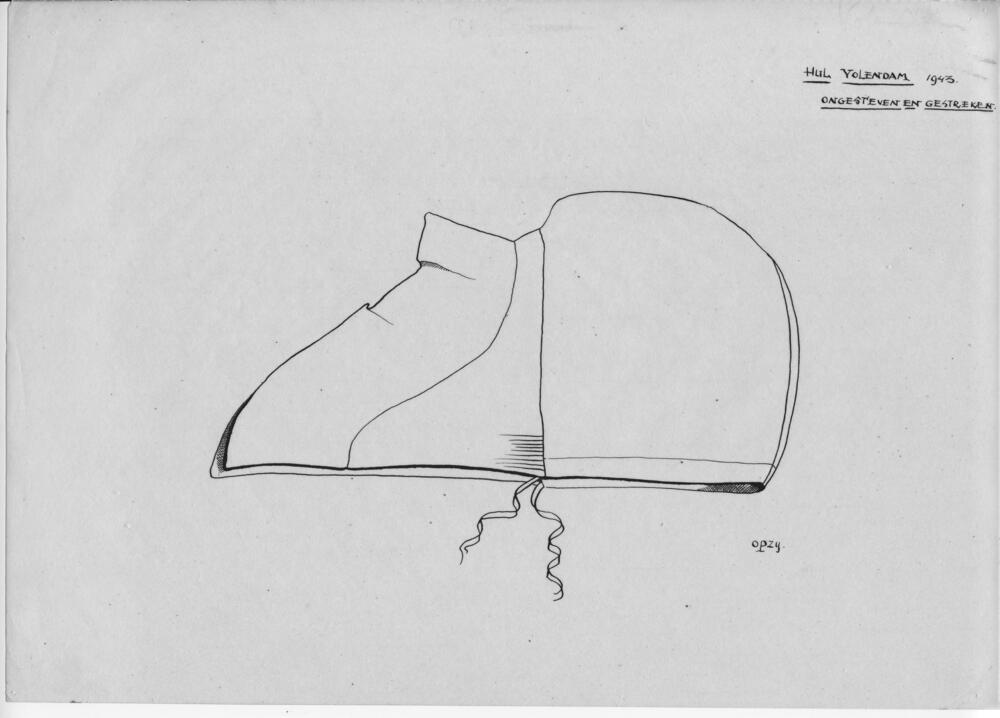 Tekening van een ongesteven hul, Volendam