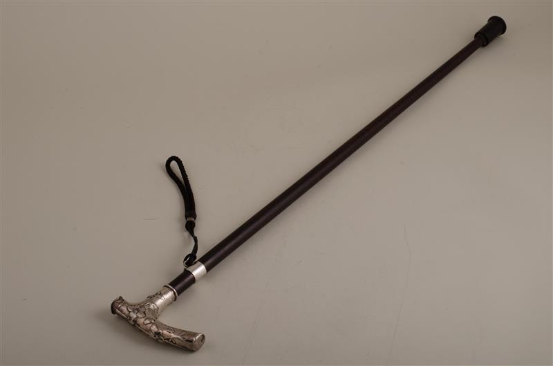 Wandelstok met zilveren knop