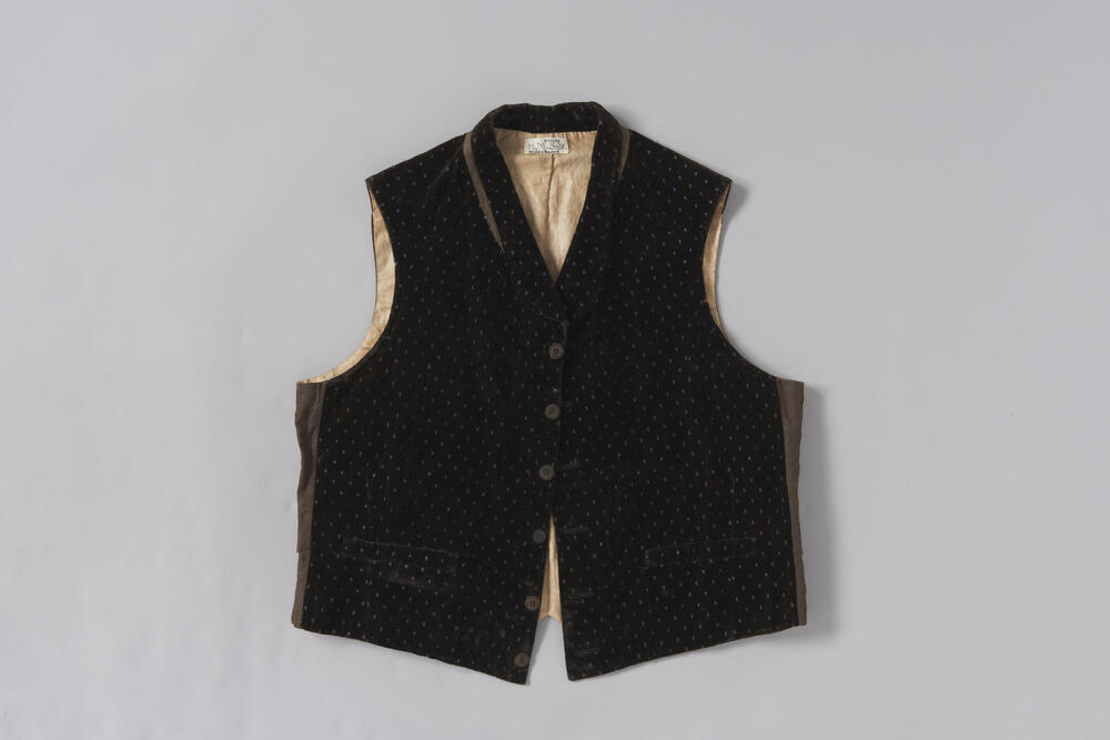Mannenvest van gedessineerd fluweel, Middelbeers, 1850–1900