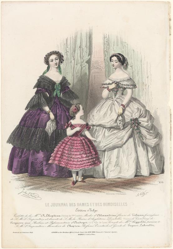 Kostuumprent uit Le journal des dames et des demoiselles