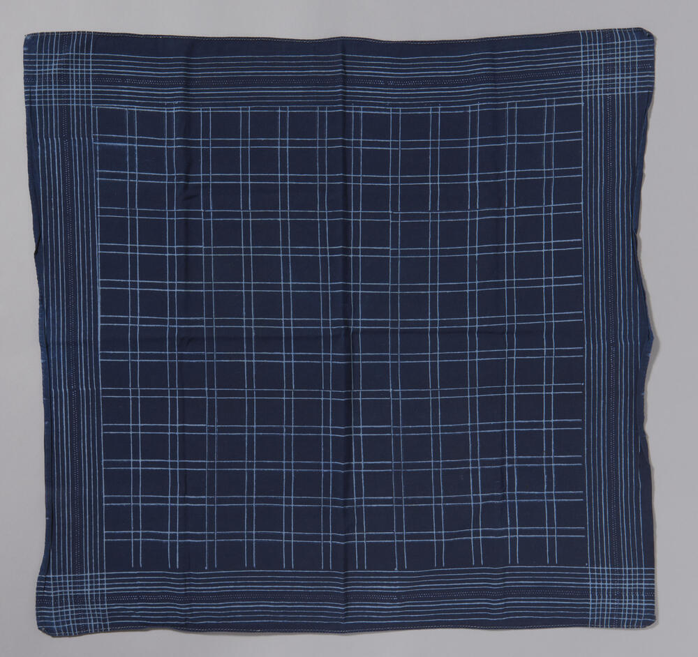 Schouderdoek, handgedrukte blauwdruk, Rouveen, 1875–1940