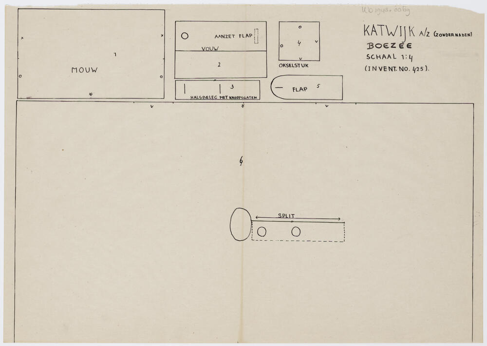 Patroontekening boezee, man Katwijk