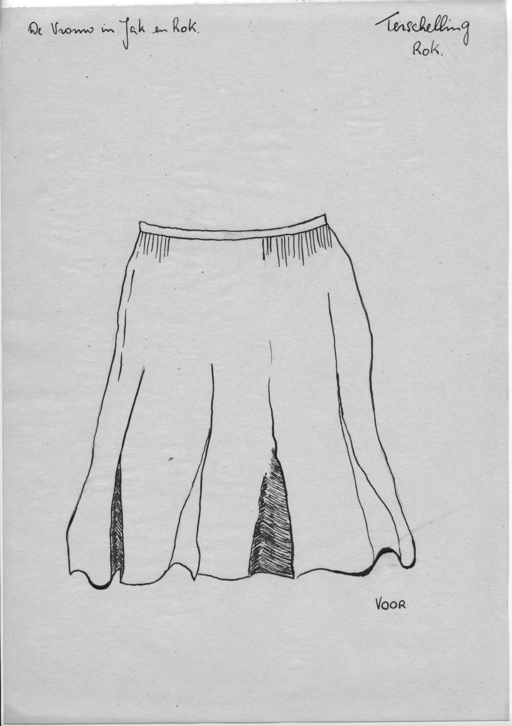 Tekening van een rok, Terschelling