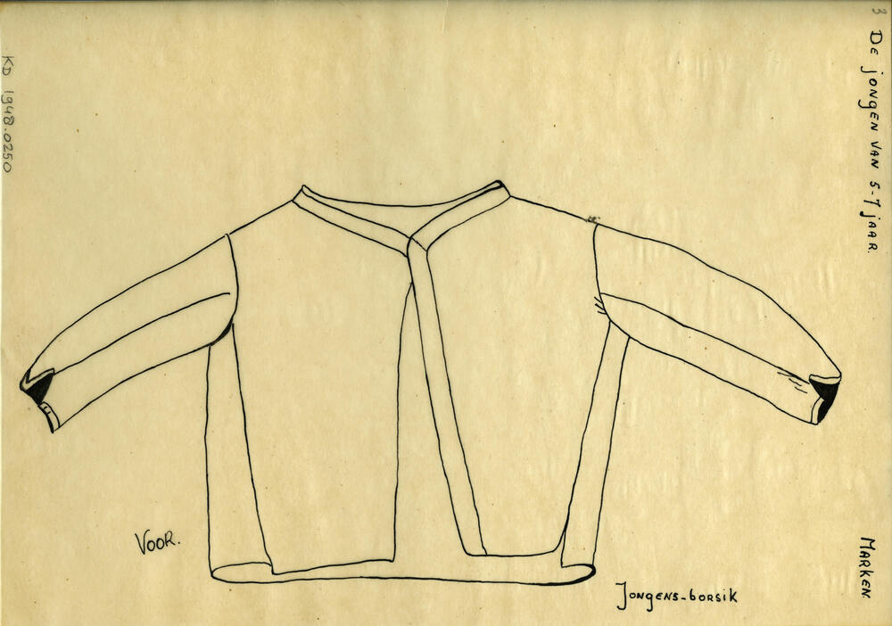 Tekening van een jongensborsik, Marken