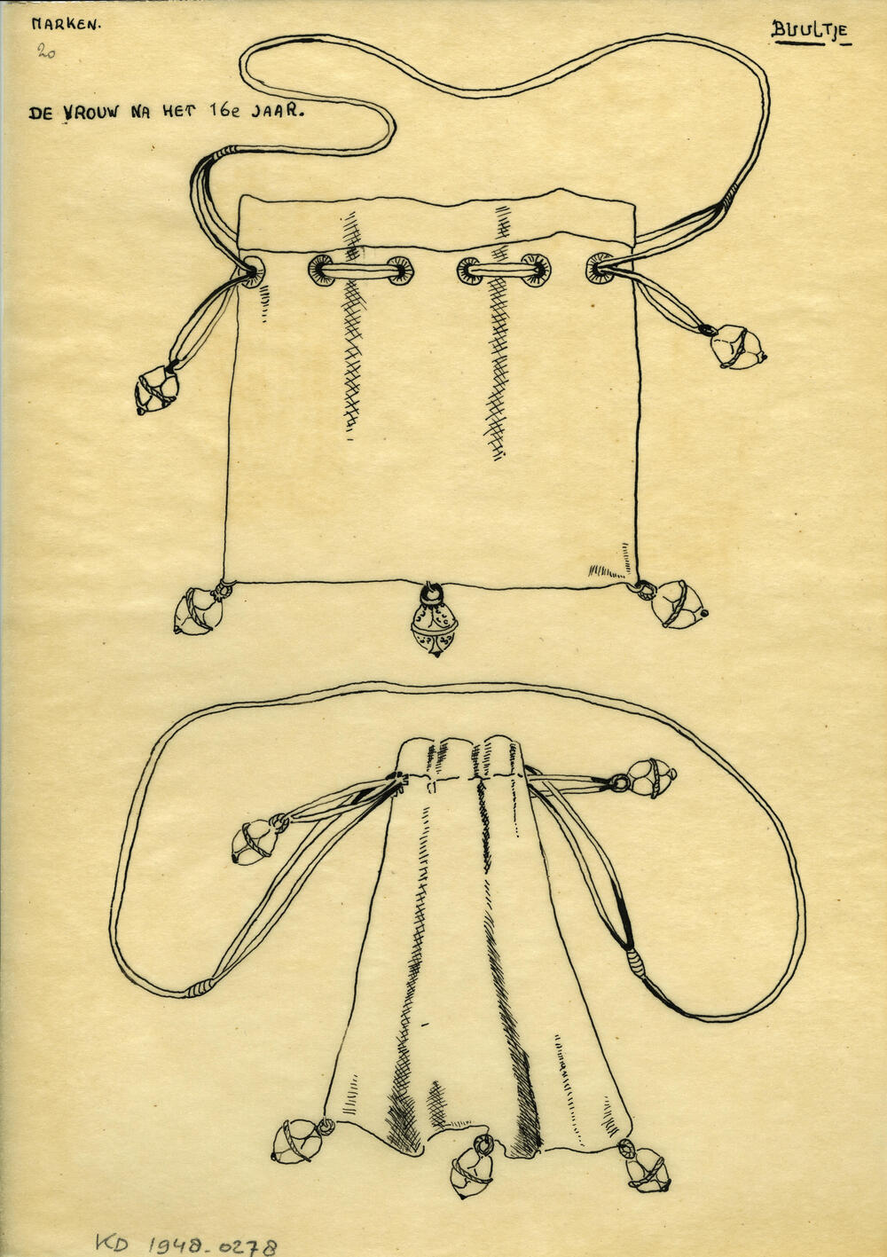 Tekening van een 'buultje', Marken