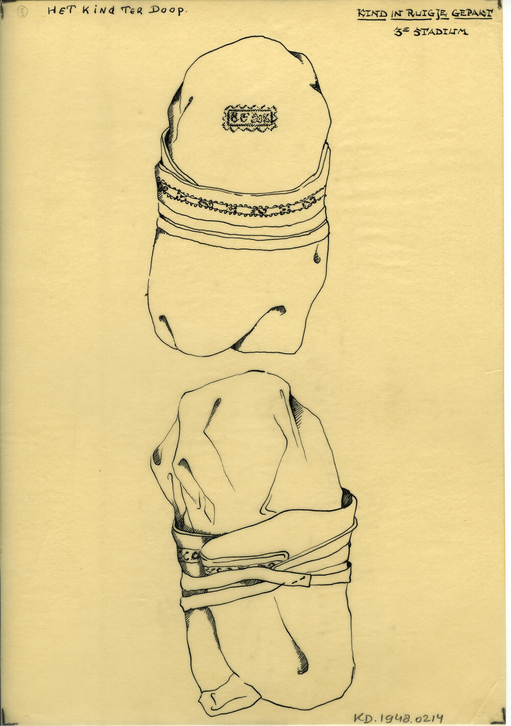 Tekening van het kind in ruigje, Marken