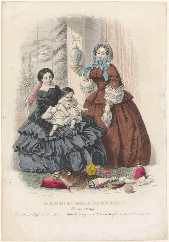 Kostuumprent uit Le journal des dames et des demoiselles