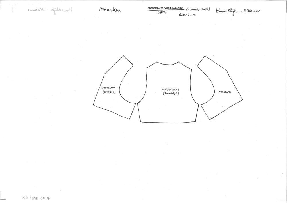 Patroontekening van moderne 'voorpanden', Marken