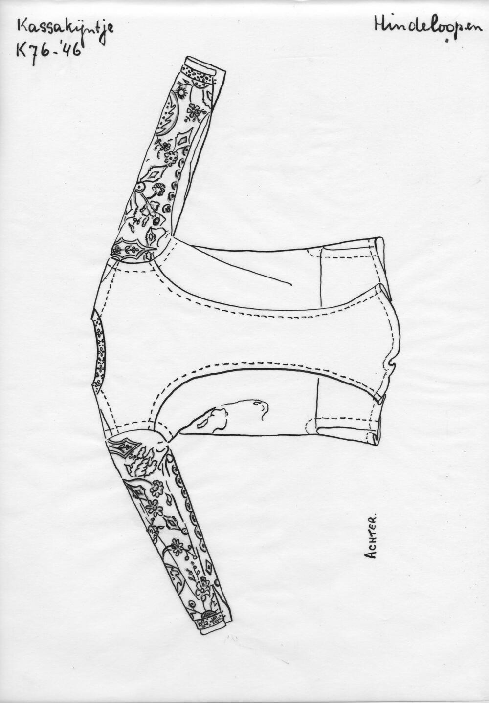Tekening van achterzijde kassakijntje, Hindeloopen