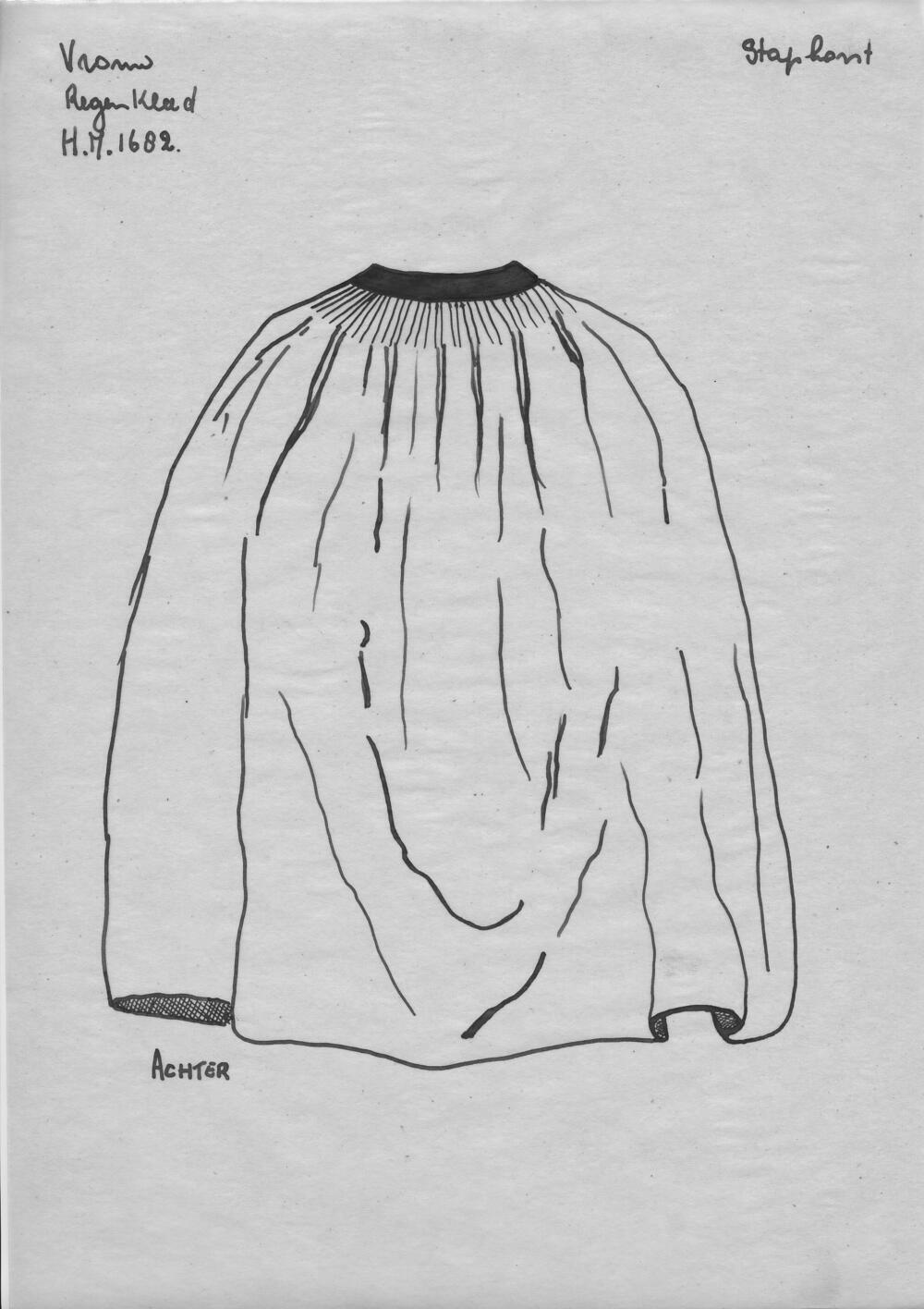Tekening van een regenkleed, Staphorst