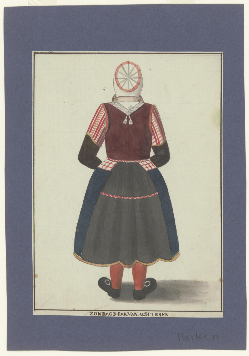 Vrouw in zondagse dracht, Marken, 1800–1900