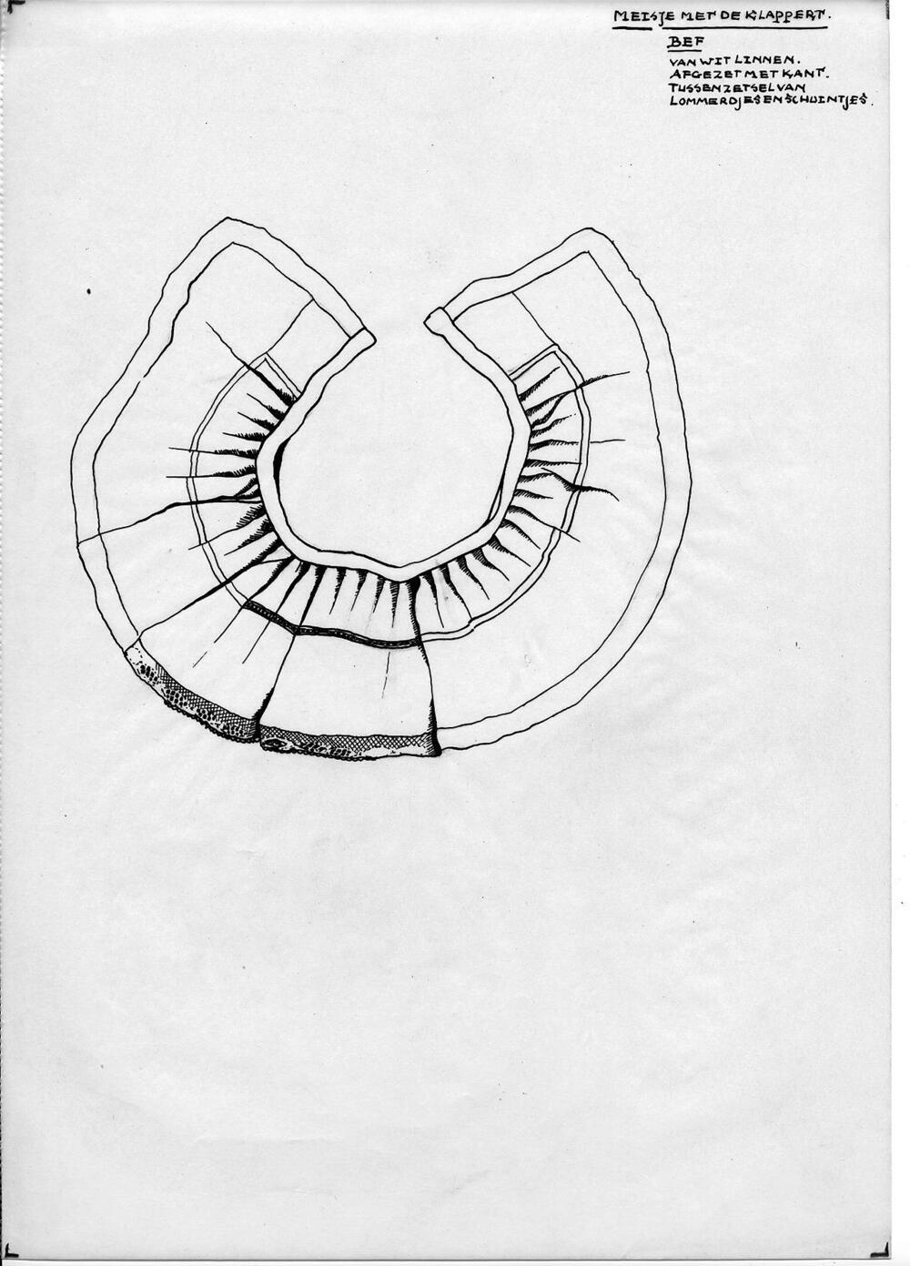 Tekening van bef, Hindeloopen