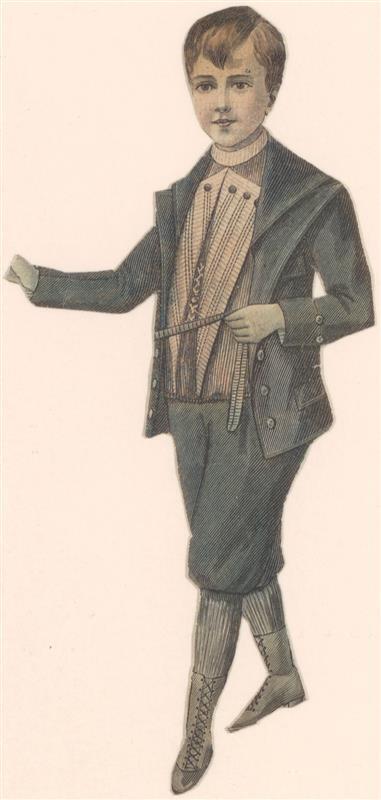 Vel met opgeplakte modebladknipsels van ca. 1890-1910