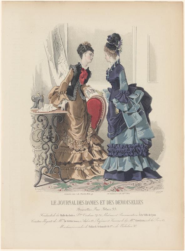 Modeprent uit Le Journal des Dames et des Demoiselles, Rue Blaës, 33, prent nr. 115B