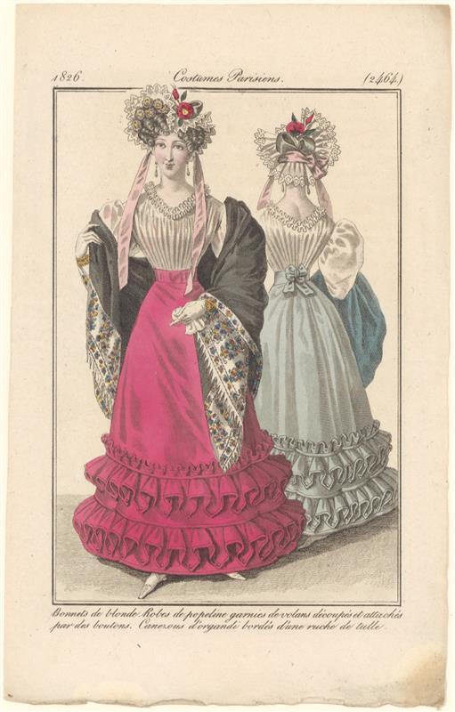 Modeprent uit Journal des Dames et des Modes nr. 2464