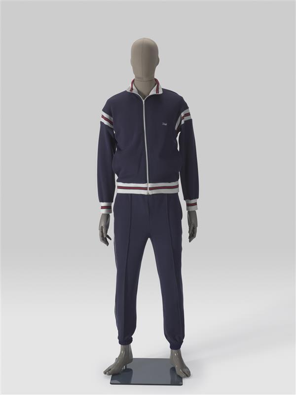 Trainingspak, jasje en broek van donkerblauwe wol