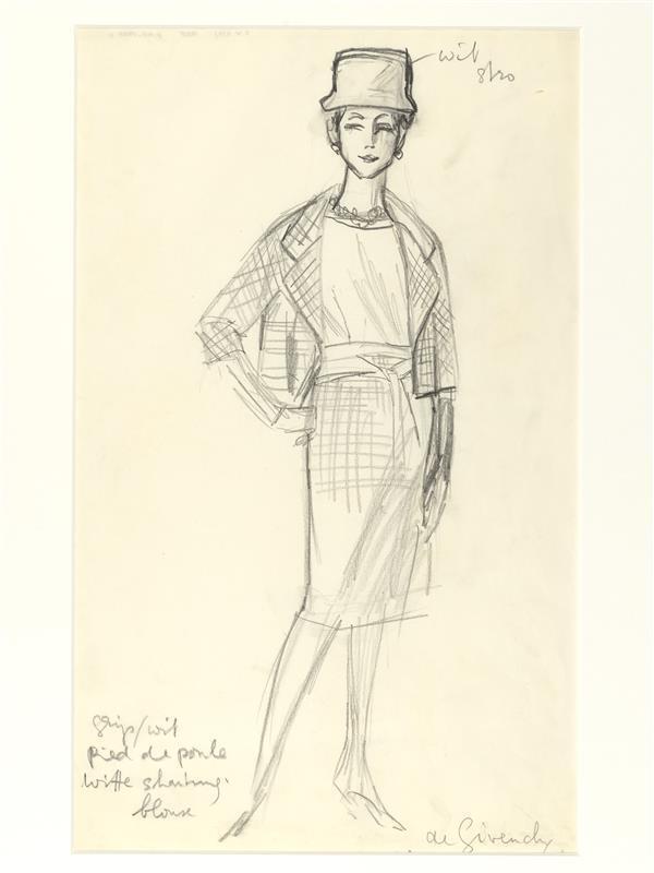 Hubert de Givenchy - tailleur (van grijs/wit pied de poule)