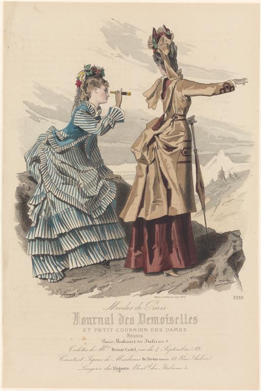 Een van negen modeprenten uit Journal des Demoiselles
