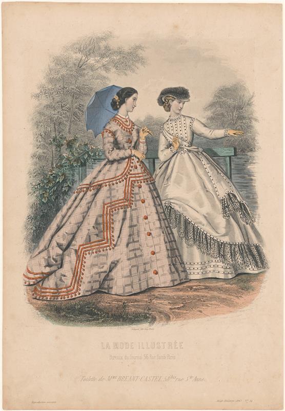 Modeprent uit La Mode Illustrée (1865, pl. 34)