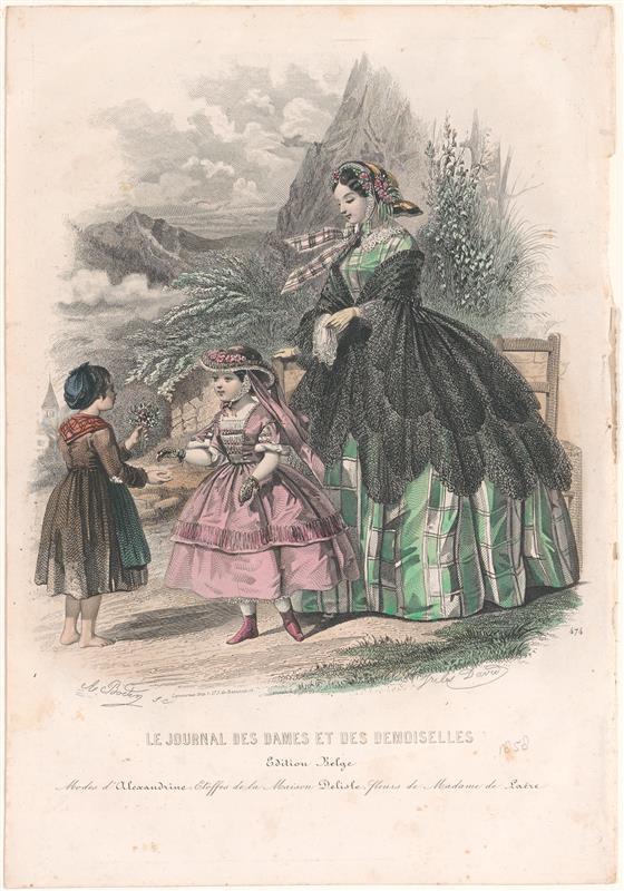 Kostuumprent uit Le journal des dames et des demoiselles