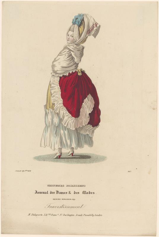 Modeprent uit Journal des Dames et des Modes Travestissement